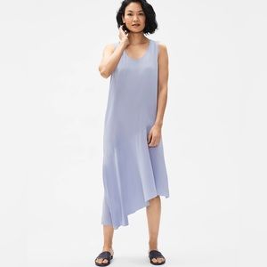 EILEEN FISHER Silk Georgette Crepe Asymmetrical Dress